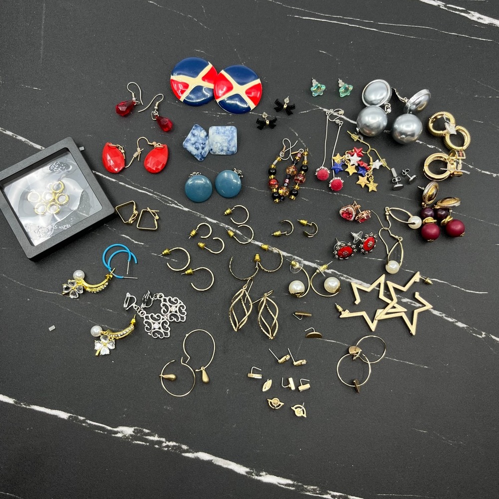 Bulk Wearable Jewelry Lot 43 Pcs Costume Earring Fashion Accessories Mix Upcycle
